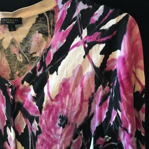 Talbot's Silk & Cotton Cardigan  Fuschia/Black XL